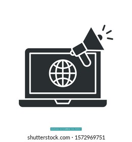 Global campaign seo icon vector illustration logo template for many purpose. Isolated on white background.