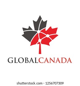 Global Canada logo design template, connect canada vector design