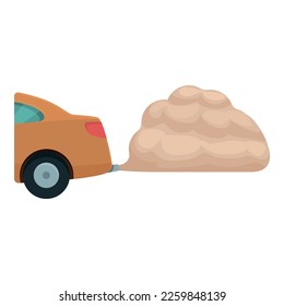 Global car smoke icon cartoon vector. Co2 air. Smog pipe