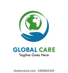 Global care design logo template illustration
