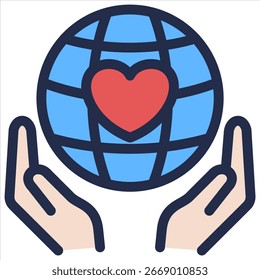 Elemento de icono de cuidado global para el diseño