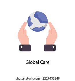 Global Care vector Flat  Icons. Simple stock illustration