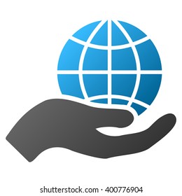 Global Care vector toolbar icon for software design. Style is a gradient icon symbol on a white background.