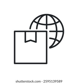 Global cargo thin line icons. Perfect pixel on transparent background