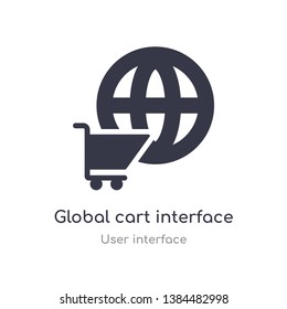 global cart interface outline icon. isolated line vector illustration from user interface collection. editable thin stroke global cart interface icon on white background