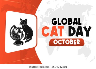 Global Cat Day Background Vector Cute and Playful Design for Feline Lovers