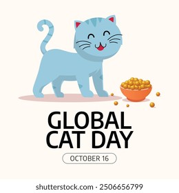 Global Cat Day design template good for celebration usage. Global Cat Day design. flat design. eps 10.