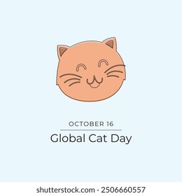 Global Cat Day design template good for celebration usage. Global Cat Day design. Continuous line drawing. eps 10.