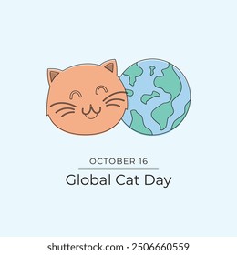 Global Cat Day design template good for celebration usage. Global Cat Day design. Continuous line drawing. eps 10.