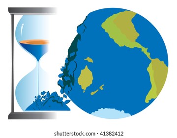 Global catastrophe.Vector symbol of ecology