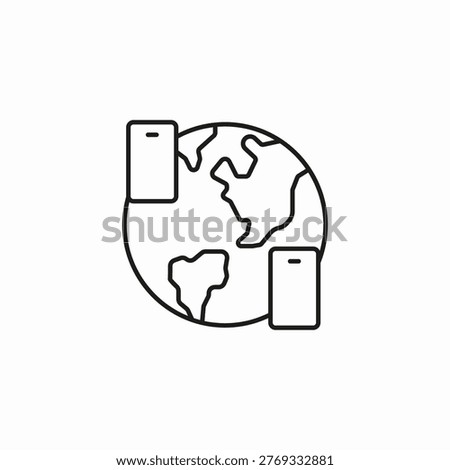 global cellphone connection icon sign vector