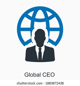 Global CEO And Other Icon Concept