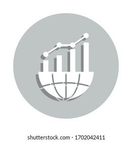 global, chart, environmental analysis badge icon. Simple glyph, flat vector of Business icons for ui and ux, website or mobile application