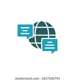 icono de chat global. Vector. Trazo editable. signo de estilo lineal para uso Diseño web, logotipo. Ilustración de símbolo.
