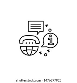 Global, chat, info, phone icon. Element of customer services icon