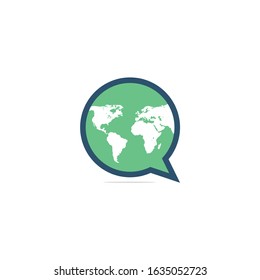 Global chat logo template design. Planet Consult logo design.