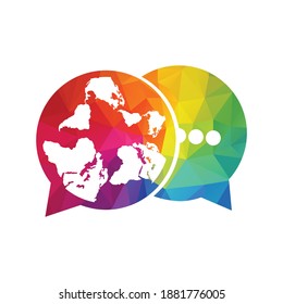 Global Chat Logo Template Design. World Chat Logo Template Design.