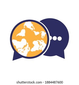 Global Chat Logo Template Design. World Chat Logo Template Design.