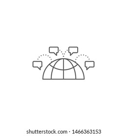 Global chat messages vector icon isolated on white background