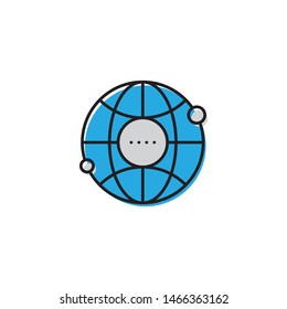 Global chat messages vector icon isolated on white background