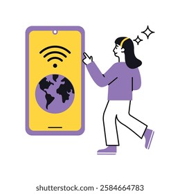 Global Chatting Concept vector illustration.  isolated on white Background. 