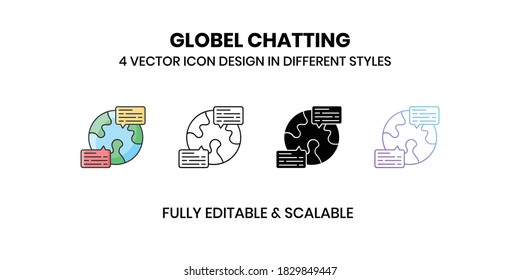 Global Chatting Vector illustration icons in different style