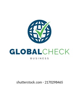 Inspiración en el diseño del logotipo del icono de marca de verificación global