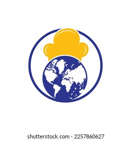 Global chef vector logo design.