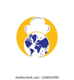 Global chef vector logo design.