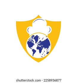 Global chef vector logo design.