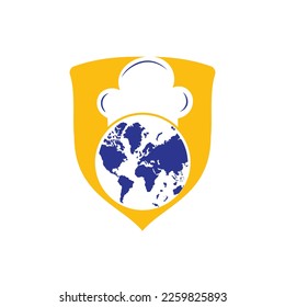 Diseño del logo vectorial del chef global.