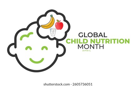Global Child Nutrition Month. background, banner, card, poster, template, Vector, illustration.