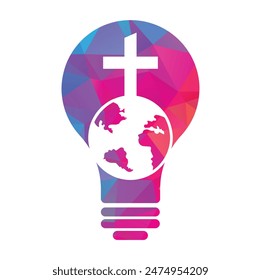 Global church bulb shape concept vector logo design template. 