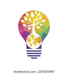 Global church vector logo design template. Globe with cross tree vector icon.