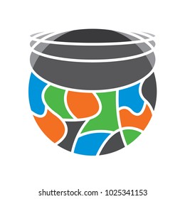 Global Circle Logo Linkwork Round Abstract Icon Data