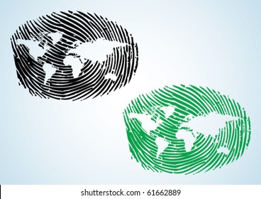 Global Citizen - a thumbprint with world map on it