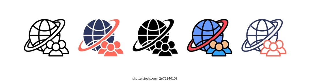 Icono de ciudadanía global Ilustración vectorial múltiple