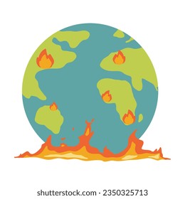 Global climate change illustration, global warming
