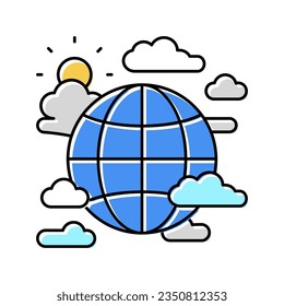 global climate color icon vector. global climate sign. isolated symbol illustration