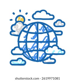 global climate doodle icon sketch vector. global climate sign. isolated symbol illustration