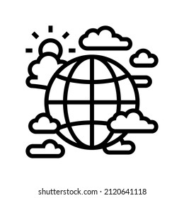 global climate line icon vector. global climate sign. isolated contour symbol black illustration