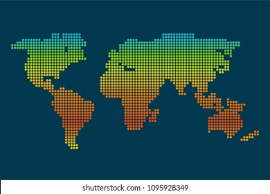  Global Climate Map Of The World. Vector Stock Illustration.