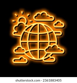 global climate neon light sign vector. global climate illustration
