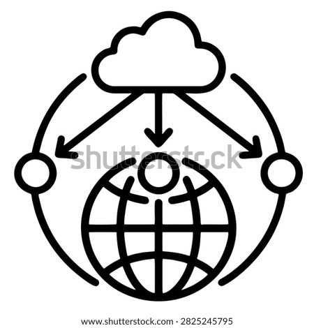 Global Cloud Computing Network Connection Data Transfer Vector