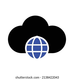 Global Cloud Icon.cloud Symbol.Simple Flat Vector Illustration For Your Web Site Design, Logo, App, UI.