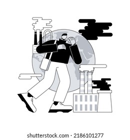 Global CO2 emissions abstract concept vector illustration. Global carbon footprint, greenhouse effect, CO2 emissions, country rate and statistics, carbon dioxide, air pollution abstract metaphor.