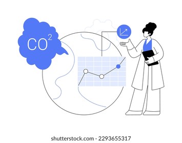 Global CO2 emissions abstract concept vector illustration. Global carbon footprint, greenhouse effect, CO2 emissions, country rate and statistics, carbon dioxide, air pollution abstract metaphor.