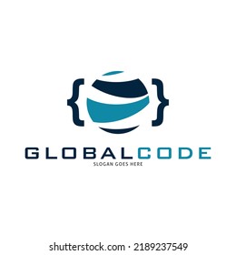 Global Code Icon Vector Logo Template Illustration Design