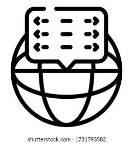 Global coding icon. Outline global coding vector icon for web design isolated on white background