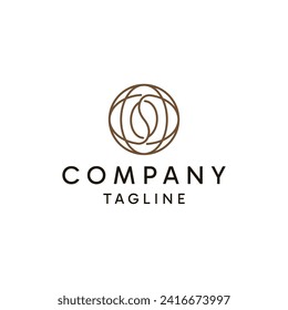 Global coffee bean logo. World with coffee bean shape design template illustration